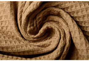 Waffle Pique Fabric Mocha Brown