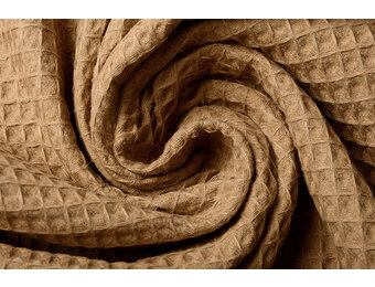 Waffle Pique Fabric Mocha Brown