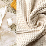 Waffelpiqué Baumwolle Hellbeige