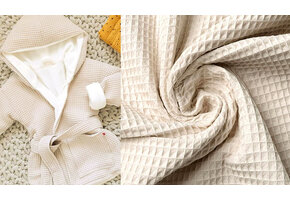 Waffle Pique Fabric Light Beige