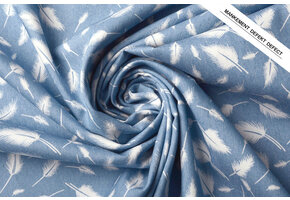 Bedrukte Jeans Veren Licht Blauw