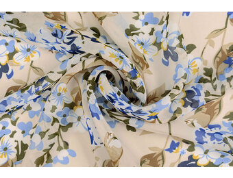 Chiffon Bedruckt Aafke Hellgrau