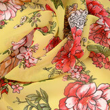 Chiffon Bedrukt Keet Geel