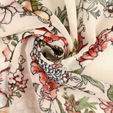 Chiffon Bedrukt Keet Creme