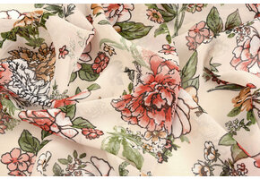 Chiffon Printed Keet Creme