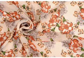 Chiffon Bedruckt Bregje Creme