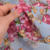 Chiffon Bedruckt Bregje Blau