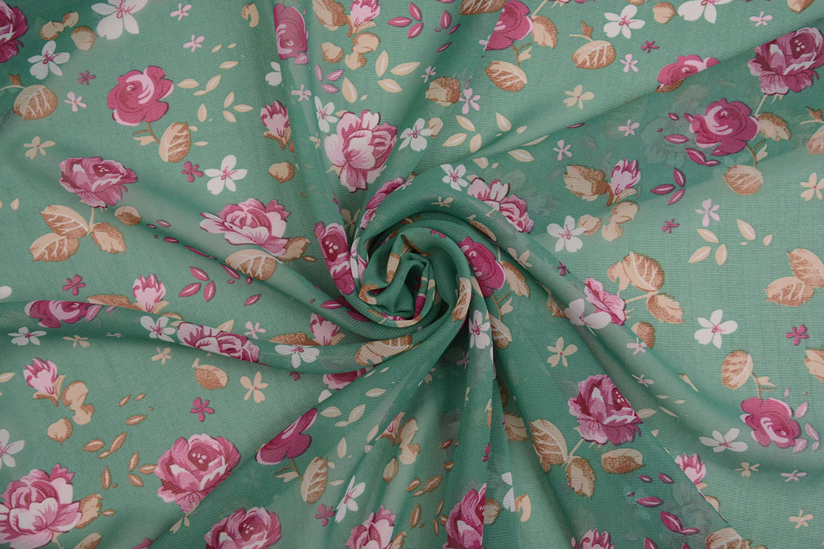 Chiffon Bedrukt Froukje Mint Groen