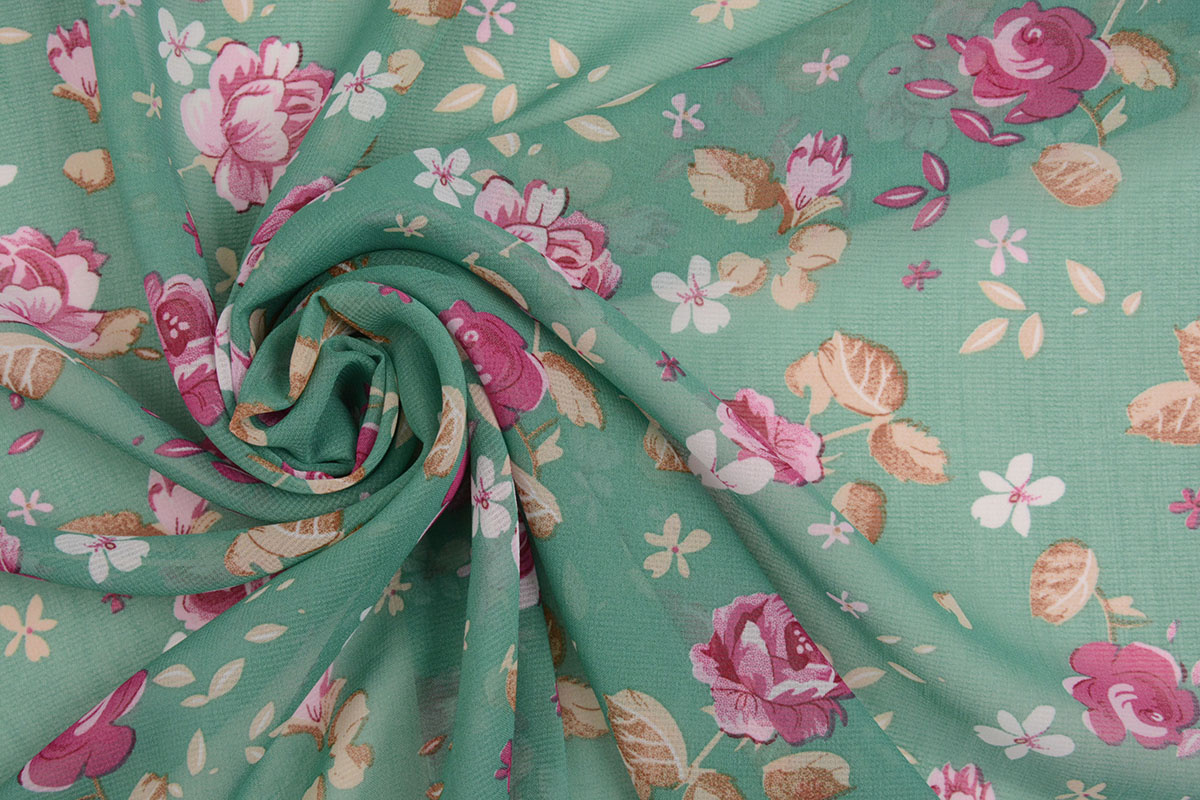 Chiffon Bedrukt Froukje Mint Groen