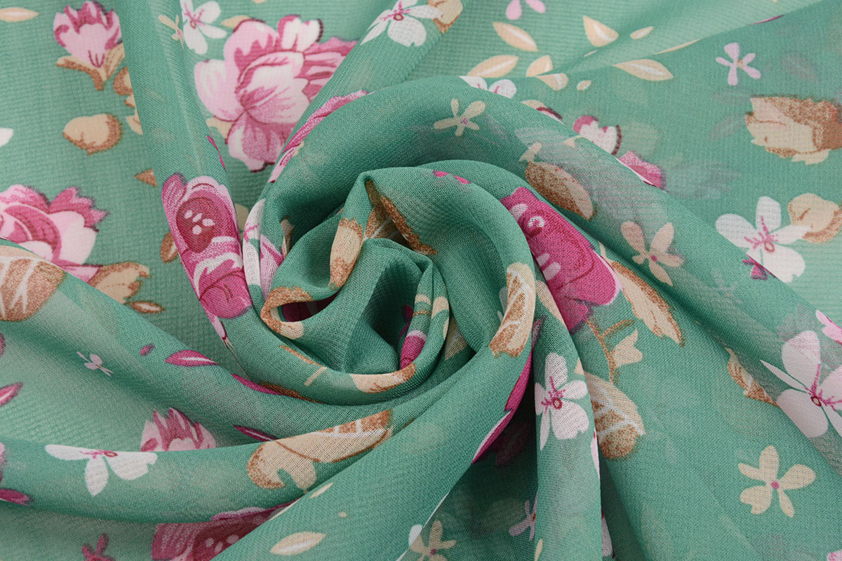 Chiffon Bedrukt Froukje Mint Groen