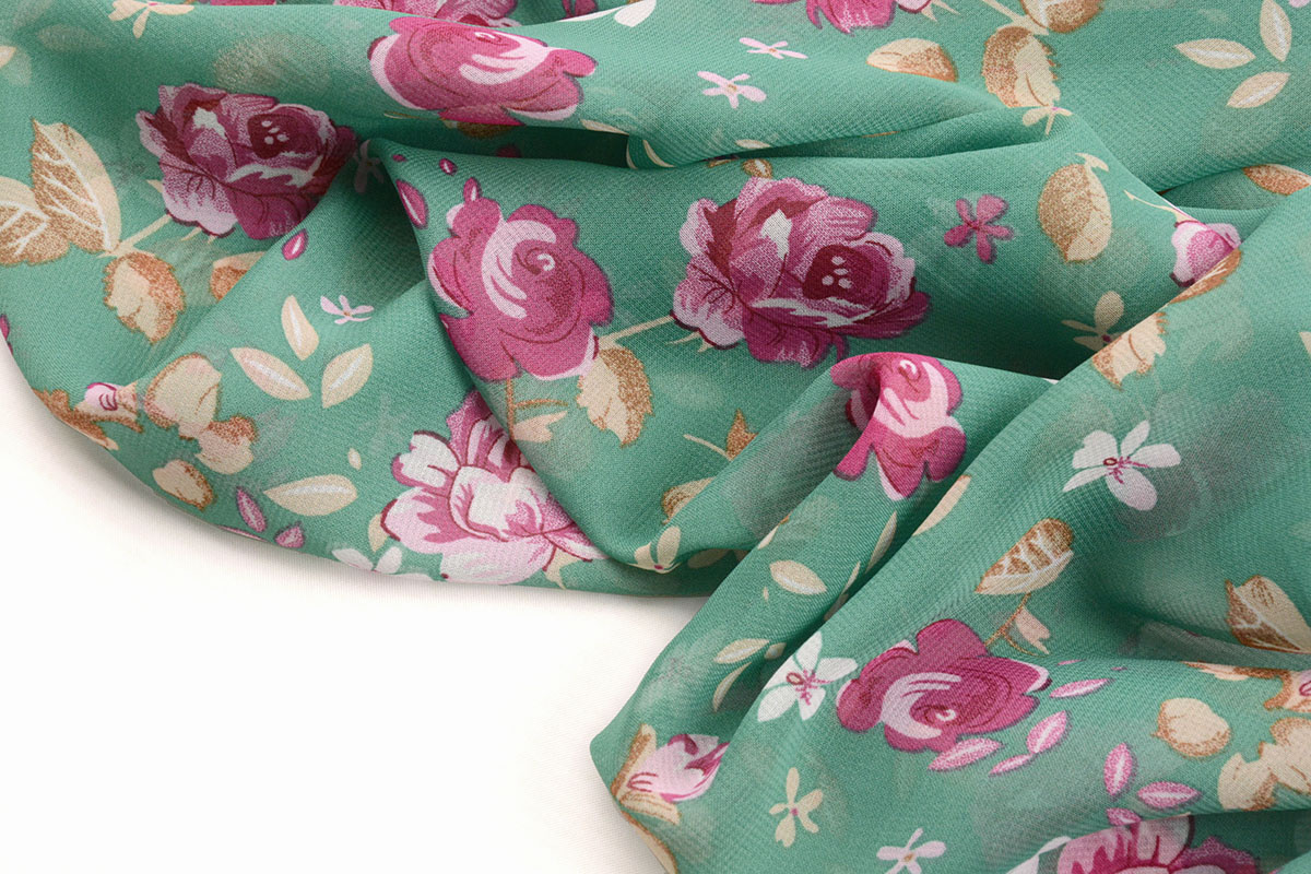 Chiffon Bedrukt Froukje Mint Groen