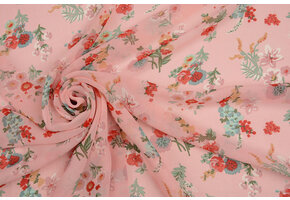 Chiffon Bedrukt Heidi Roze