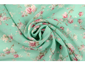 Chiffon Bedruckt Nadine Minzgrün