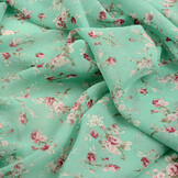 Chiffon Bedrukt Nadine Mint Groen