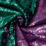 Omkeerbare Pailletten Stof Lila Roze-Zeegroen