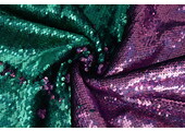 Reversible Sequin Fabric Lilac Pink-Sea Green