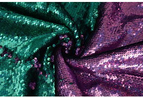 Reversible Sequin Fabric Lilac Pink-Sea Green