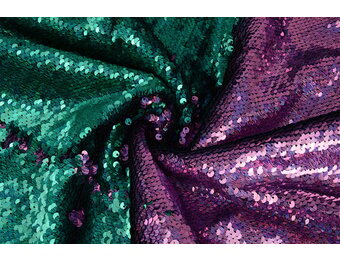 Reversible Sequin Fabric Lilac Pink-Sea Green