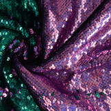 Omkeerbare Pailletten Stof Lila Roze-Zeegroen