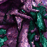 Reversibler Paillettenstoff Flieder Rosa-Meergrün