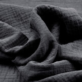 Baumwoll Musselin Stoff Dunkelgrau