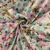 Stretch Satin Printed Flowers Felicia