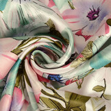 Stretch Satin Bedruckt Blumen Felicia