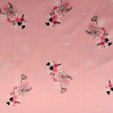 Stretch Satin Bedruckt Blumen Lucille Rosa