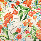 Stretch Satin Printed Flowers Penny