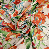 Stretch Satin Bedruckt Blumen Penny