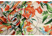 Stretch Satin Printed Flowers Penny