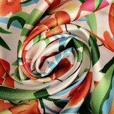 Stretch Satin Bedruckt Blumen Penny