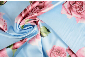 Stretch Satin Bedruckt Madison Rose