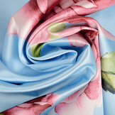 Stretch Satin Printed Madison Rose