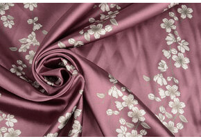 Stretch Satin Bedruckt Blumen Jenny Mauve