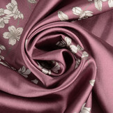 Stretch Satin Bedruckt Blumen Jenny Mauve