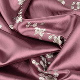 Stretch Satin Bedruckt Blumen Jenny Mauve