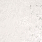 Embroidered Sequins on Poly Silk White