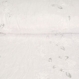 Geborduurde Pailletten op Poly Silk Wit