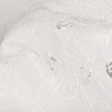 Geborduurde Pailletten op Poly Silk Wit