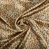 Stretch Satijn Bedrukt Luipaard Print Klein