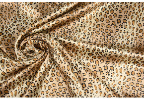 Stretch Satin  Bedruckt Leopard Print Klein