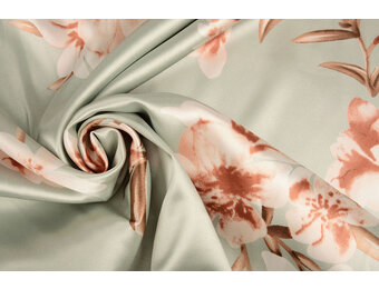Stretch Satin Bedruckt Blumen Talita