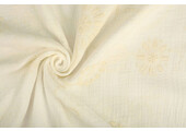 Bestickte Baumwolle Musselin Stoff  Creme