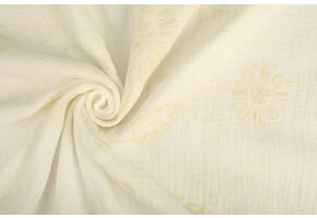 Embroidered Double Gauze Fabric Creme