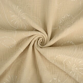 Embroidered Double Gauze Fabric Beige