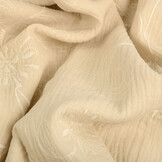 Bestickte Baumwolle Musselin Stoff  Beige