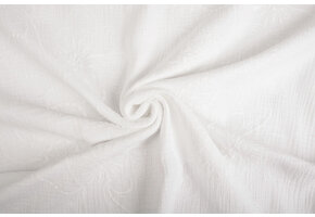 Embroidered Double Gauze Fabric White