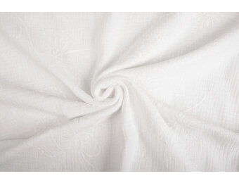 Bestickte Baumwolle Musselin Stoff Weiß