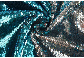 Reversible Sequin Fabric Blue-Silver